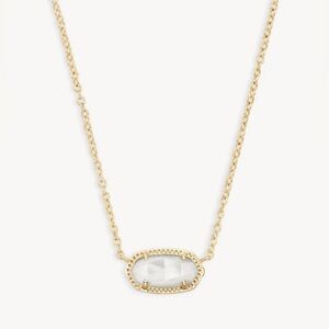 Kendra Scott Elisa Gold Pendant Necklace in Ivory Mother-of-Pearl.